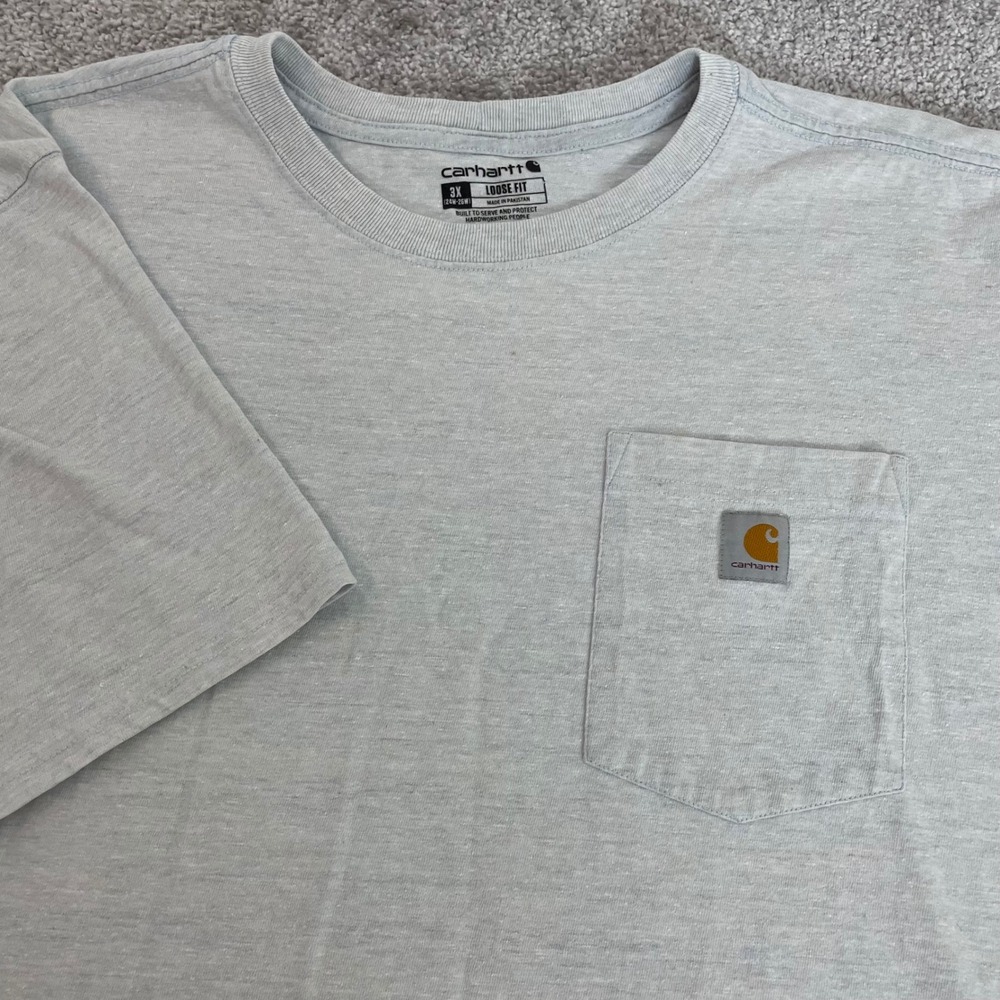 Carhartt Womens 3X Loose Fit Pocket T-Shirt Gray Heather Short Sleeve Workwear